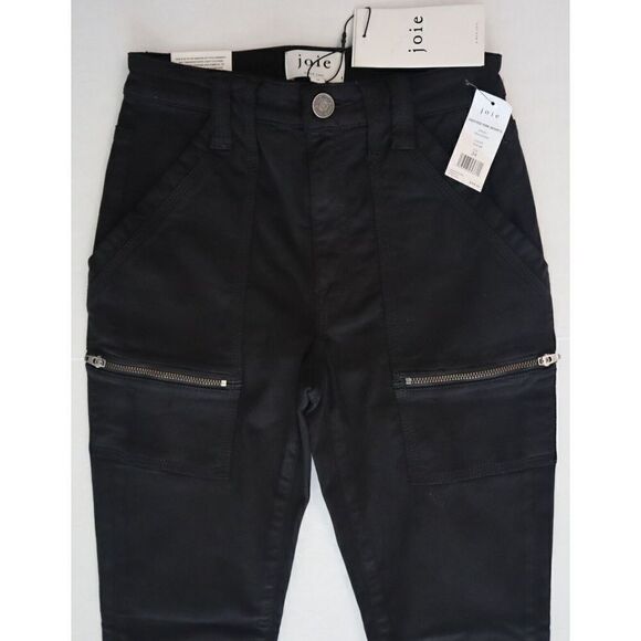 Joie Jeans Women’s Sz 24 Caviar Black High Rise Park Skinny Zip Ankle Pants $228 - Picture 5 of 11